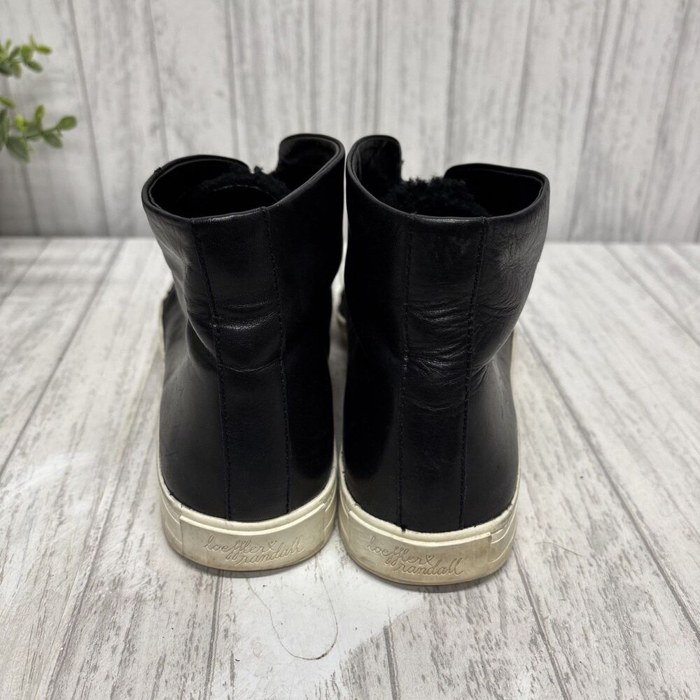 Womens Size 7.5 Loeffler Randall Black Leather High Tops - Picture 4 of 7